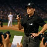 MLB’s first female umpire calls game in Morse code.