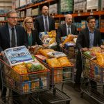 Shoppers browsing supermarket aisles