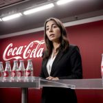 Coca-Cola logo with a twist of water droplets