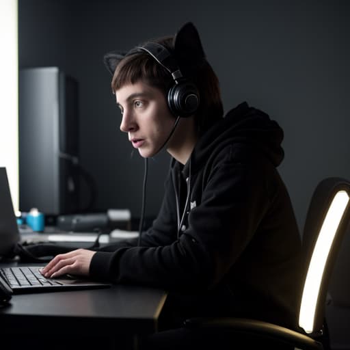 A hacker's digital lair with screens displaying browser histories