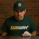 Sandwich artist with mushrooms