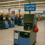 Customers engaging in Fight Club-style brawl at Walmart self-checkout