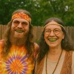 A chemist in a lab with marijuana leaves and fluoride containers