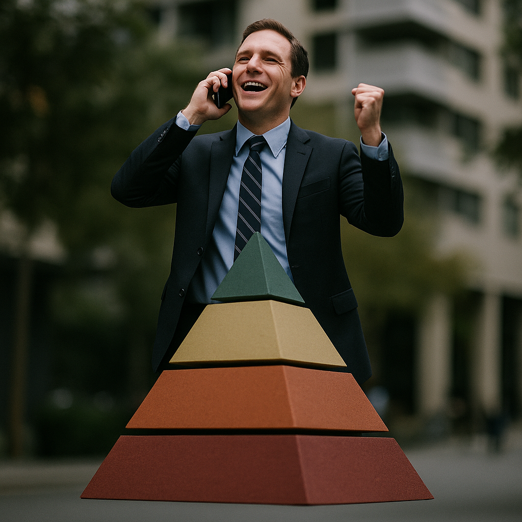 Man Joins Pyramid Scheme, Climbs to Top, Calls It “Success”